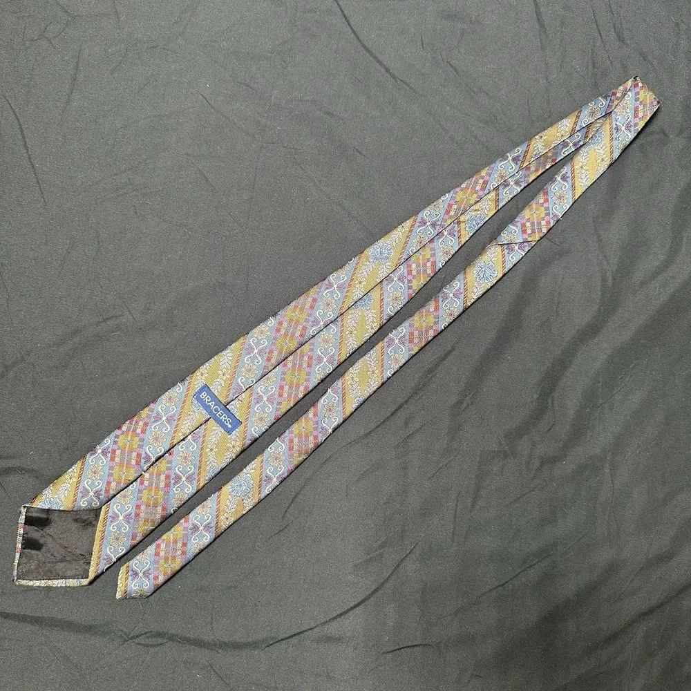 Bracers Tie Floral Geometric Paisley Print‎ Spring Daisies Woven Summer Colorful